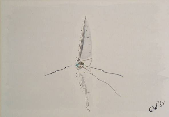 Charles Williams watercolors: Charles Williams- Sail Boats on Water- pair of watercolor on paper, 1952, both signed and dated. 7 1/2 x 11''ea.