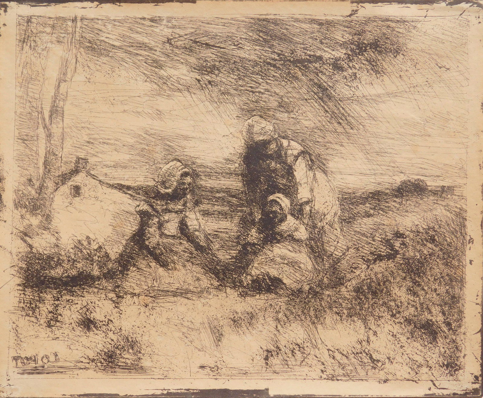 Jean-Baptiste-Camille Corot etching (1 of 3)