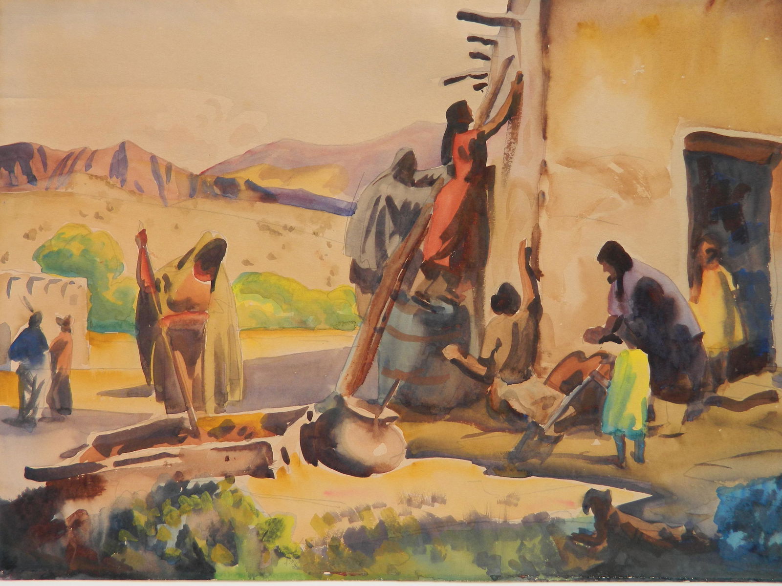 Frank Wilcox watercolor (1 of 4)