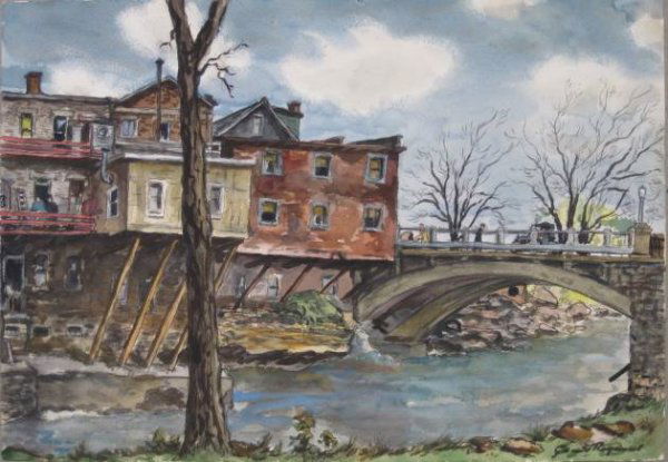 Grant Reynard watercolor: Grant Reynard (American 1887-1968)- Berea- watercolor on paper, signed Grant Reynard lower right, very good condition. 13 1/2 x 19 1/2'' 34.3 x 49.5 cm