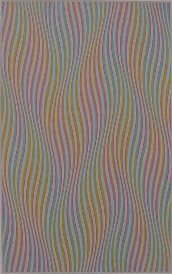 Bridget Riley silkscreen: Bridget Riley (British 1931-)- ''Elapse''- silkscreen in colors, 1982, signed and titled in pencil, edition of 260, The Print Club of Cleveland publication no. 60. 40 x 25'' 101.6 x 63.5cm
