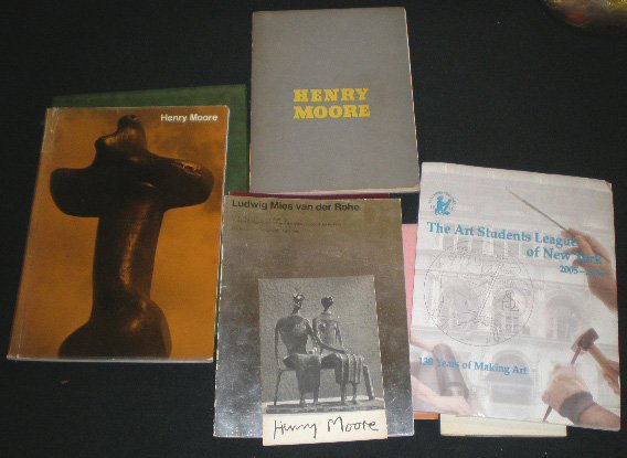9 Art exhibition catalogs: 9 Art exhibition catalogs- 3 Henry Moore catalogs, New York- Curt Valentin Gallery, 1954; MoMA, 1946; and M. Knoedler Co. Inc, 1962; Ludwig Mies van der Rohe, MoMA, New York, 1977; The Art Students Le