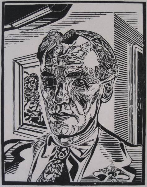Fiske Boyd woodcut: Fiske Boyd- ''Self-Portrait''- woodcut, 1948, signed in pencil, very good condition. 10 1/4 x 8'' 26 x 20.3 cm