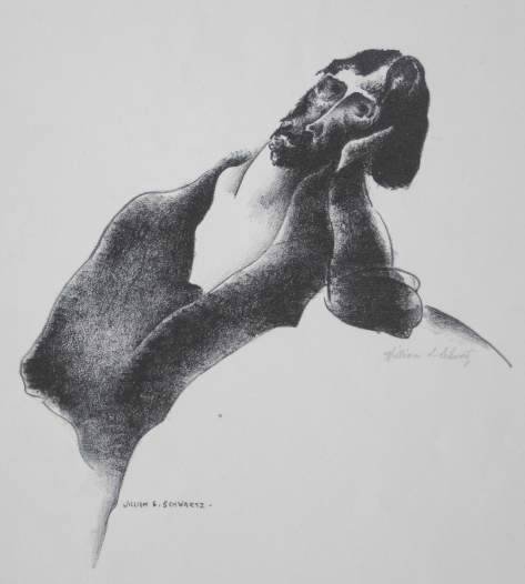 William Schwartz lithograph: William S. Schwartz- Old Man- lithograph, ca. 1925, signed in pencil, very good condition. 7 1/2 x 7 1/4'' 19.1 x 18.4 cm