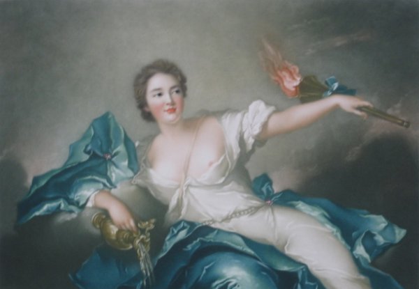 Arthur Cox mezzotints: Arthur L. Cox- Cupid and Psyche and Mythological Figure- 2 mezzotints in colors, signed in pencil, published by Alfred Bell & Co., 1924. 11 x 16'' 27.9 x 40.6 cm