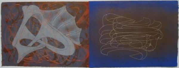 7 abstract contemporary prints: Lot of 7 contemporary prints including Suzanne Mc Clelland- ''Mankind''; Jim Bird- Untitled; Paul Douglas- ''UFO I Wanna Go''; Cynthia- ''Color II''; Merre Courtin- ''Ronde'', along with two illegible