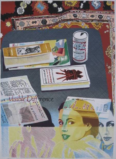 Howard Kanovitz lithograph: Howard Kanovitz- ''Visible Difference''- lithograph in colors, signed and numbered in pencil, editions of 175, very good condition. 29 x 21'' 73.7 x 53.3 cm