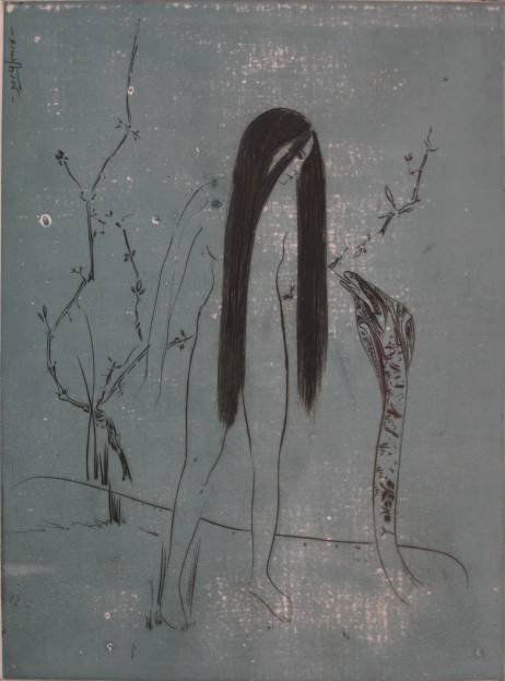 Kaiko Moti lithograph: Kaiko Moti- ''Eve and the Serpent''- lithograph in colors, signed and annotated 'Epreuve de Artiste' in pencil, very good condition. 19 x 14'' 48.3 x 35.6 cm