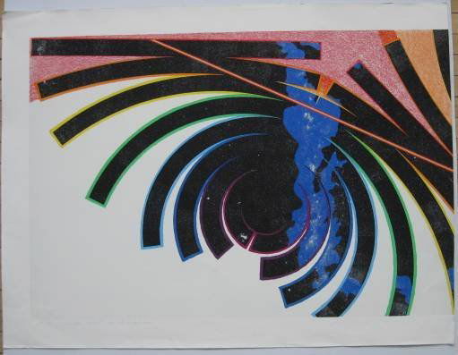 Charles Ross silkscreens: Charles Ross- ''Star Space Daylight'' and ''Milky Way Center by Earth Hour''- diptych silkscreen in colors, 1980 signed, dated, titled and numbered 'AP XX/XX' in pencil together with 4 silkscreens by