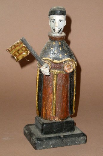 19th c. Puerto Rican Santos: 19th c. Puerto Rican Santos. note: chips to paint, left hand missing, small areas of repair. 9 1/2''h