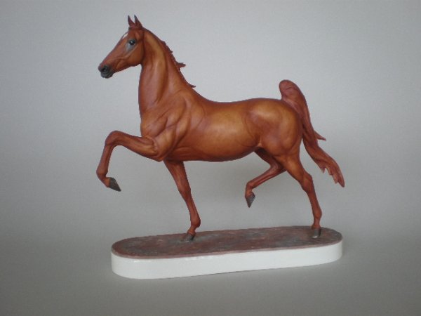 Royal Worcester porcelain figurine- horse: Royal Worcester porcelain figurine- ''American Saddle Horse''- modeled by Dorothy Lindner, 1973, very good condition. 10 3/8''h