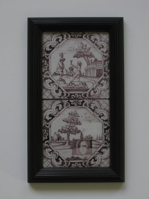Pair of 18th c. Dutch Delft tiles
