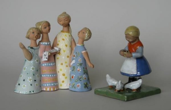 4 20th c. Hungarian ceramic figures