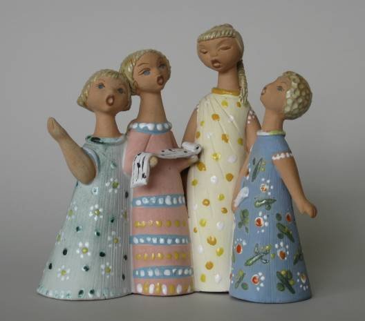 4 20th c. Hungarian ceramic figures - 4