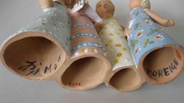 4 20th c. Hungarian ceramic figures - 7