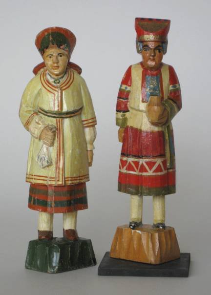 8 Turn-of-the-Century Russian wood figures - 4