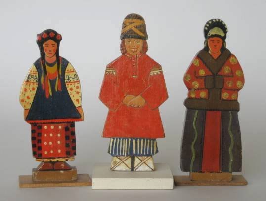 10 Turn-of-the-Century Russian wood figures - 4