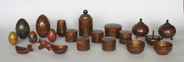 20 20th c. Russian wood items