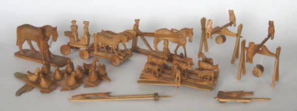 9 Early 20th c. Russian wooden toys