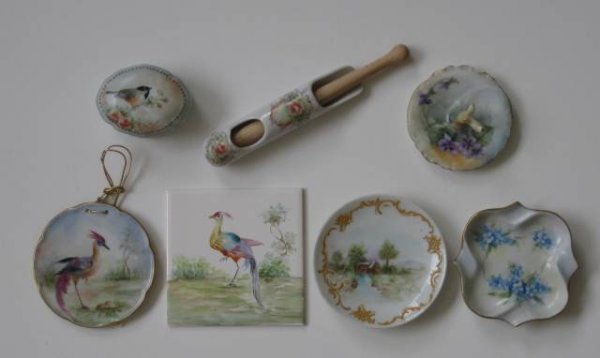 7 Hand-painted porcelain items