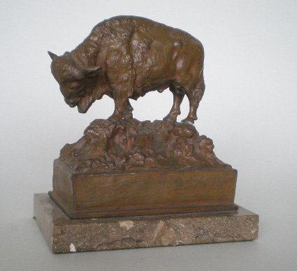 after Carl Kauba bronze sculpture of Buffalo