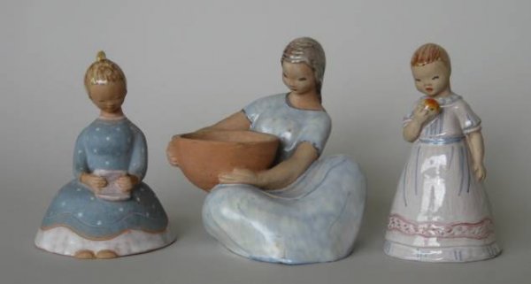 3 Anna Berkowitz ceramic figures