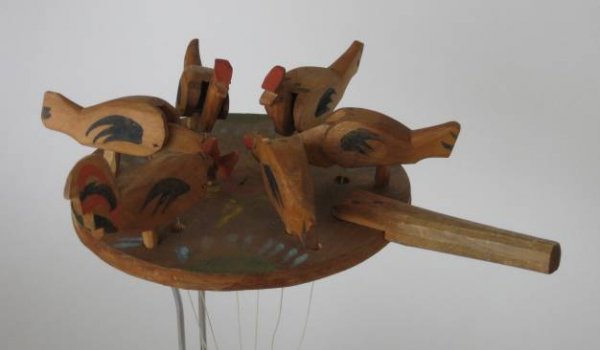 4 European moveable wood figures - 3