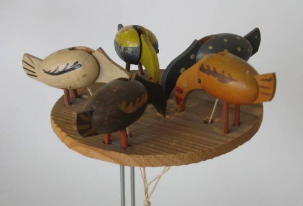 4 European moveable wood figures - 5