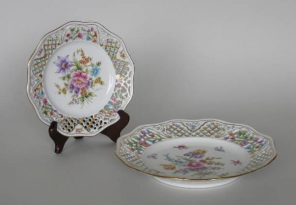 2 H. Litkovitz hand-painted porcelain plates - 8