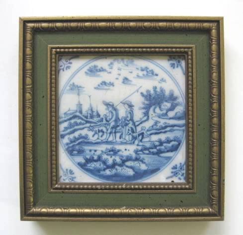 17th c. Dutch Delft blue and white tile