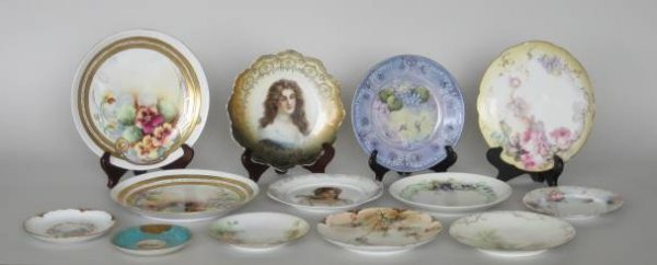 13 assorted porcelain plates
