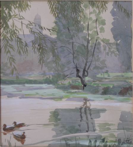 19th c. American School 2 prints & 1 watercolor - 3