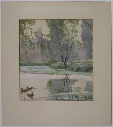 19th c. American School 2 prints & 1 watercolor - 9