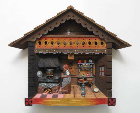 5 European painted wood miniature houses - 2