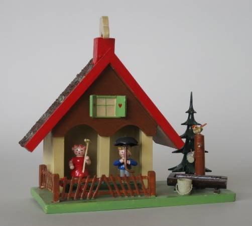 5 European painted wood miniature houses - 4