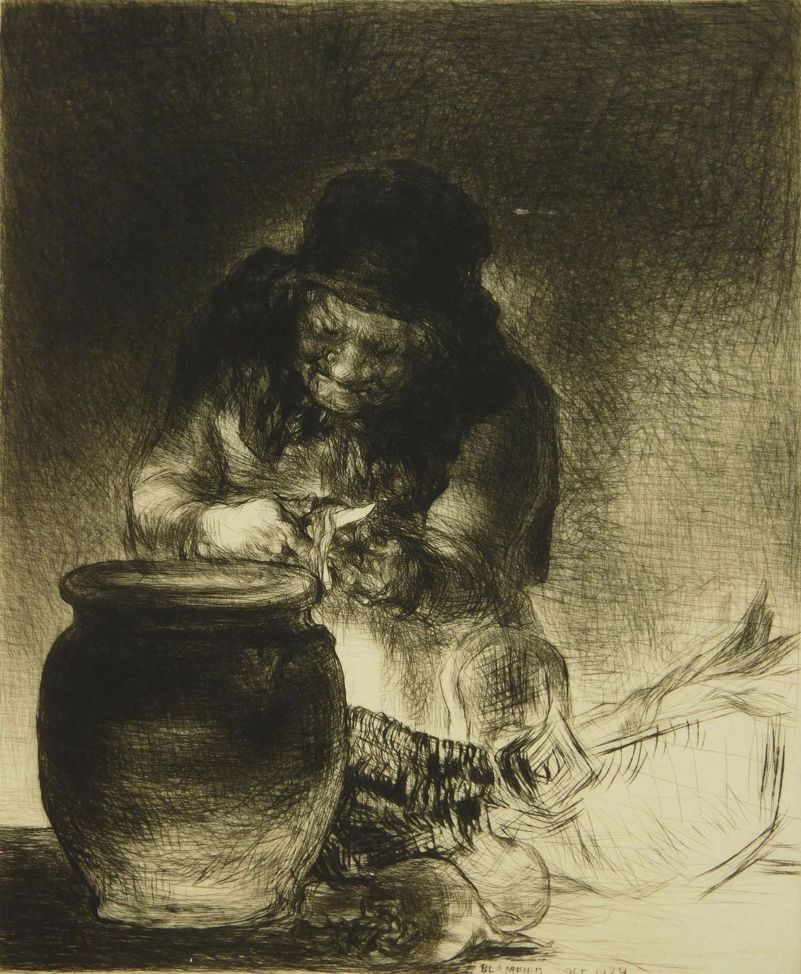 Edmund Blampied drypoint (1 of 4)