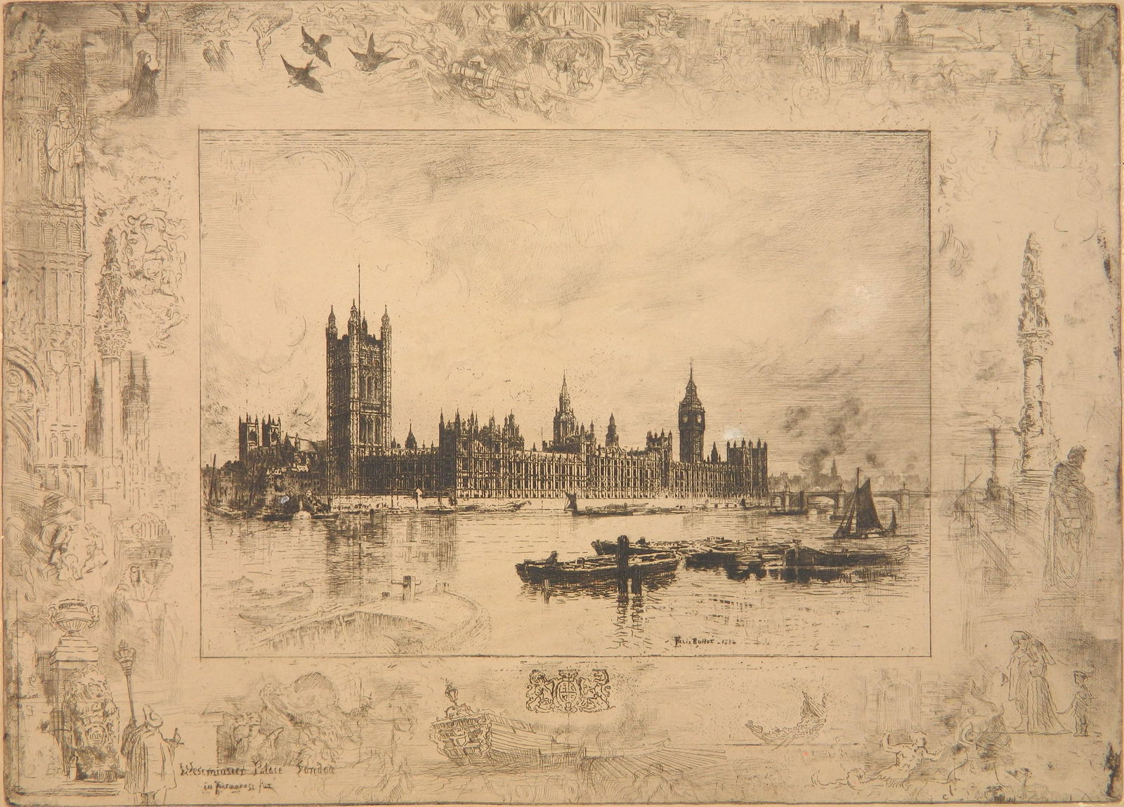 Felix Buhot etching (1 of 7)