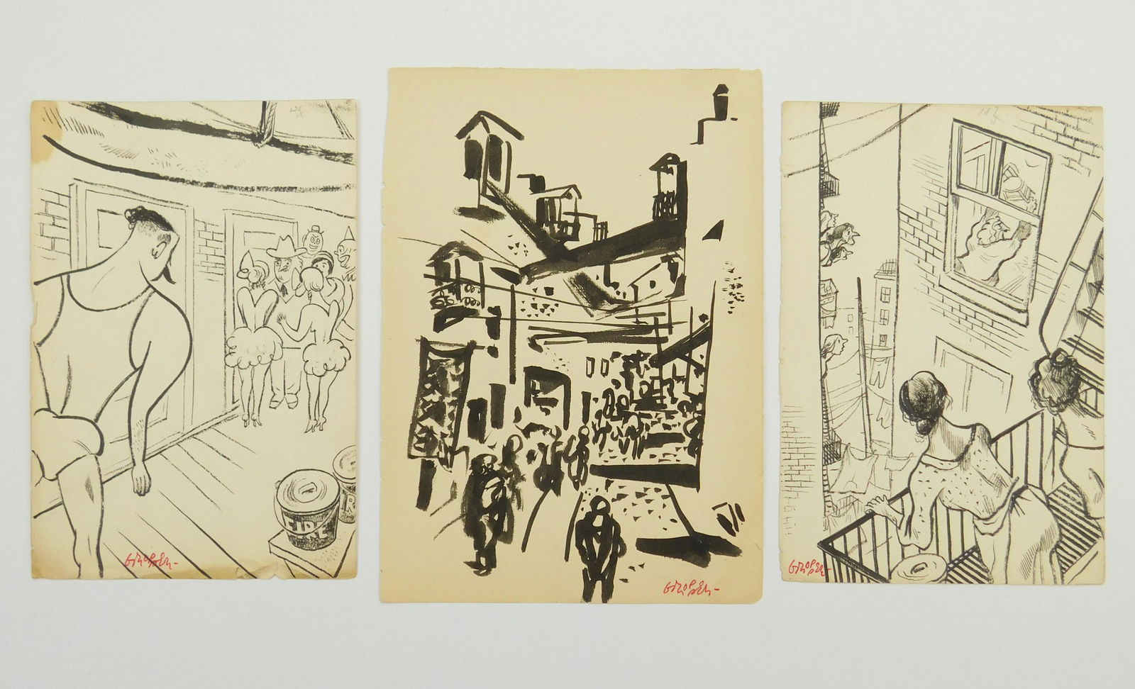 2 William Gropper pen and ink drawings (1 of 6)