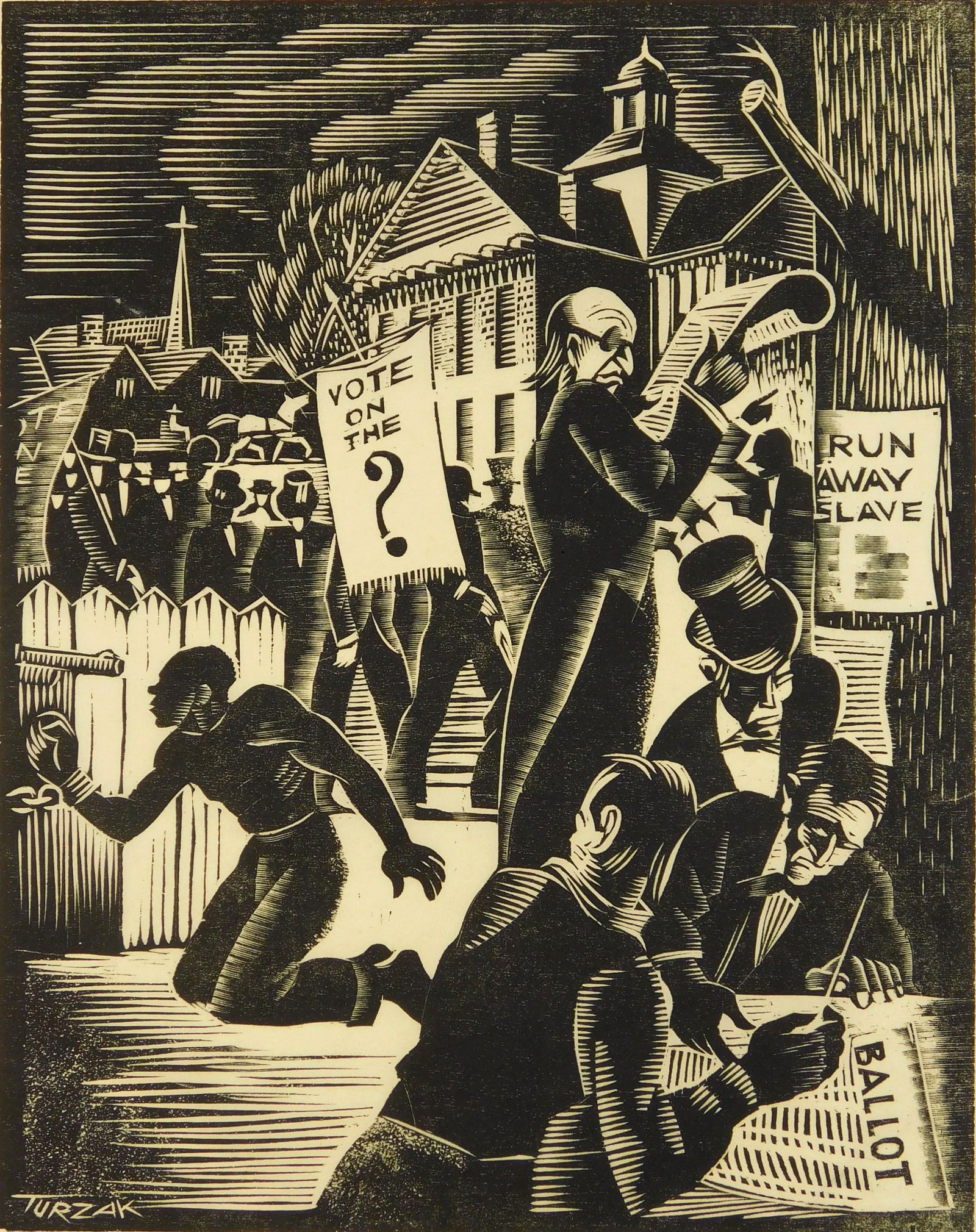 Charles Turzak woodcut (1 of 4)