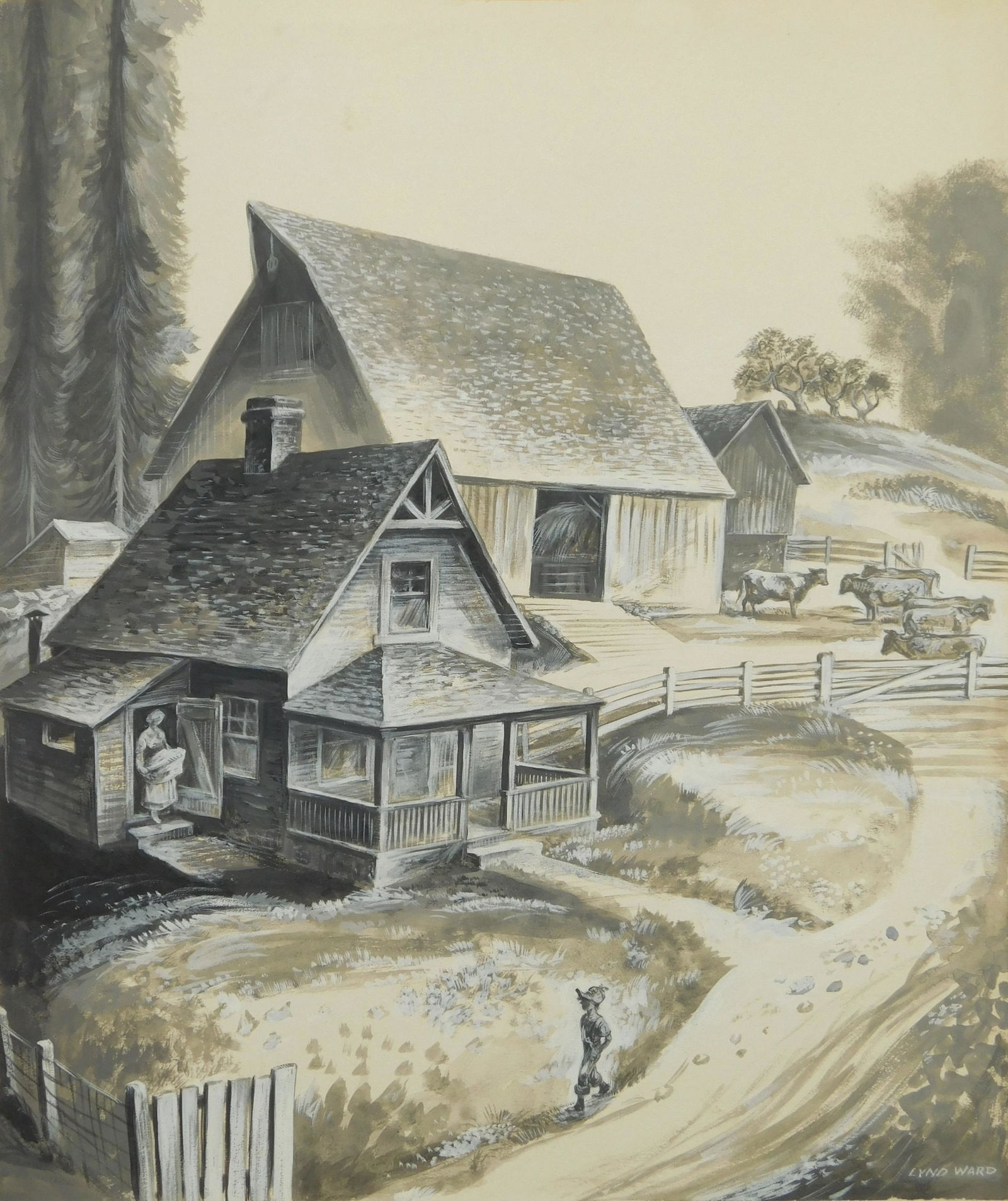 Lynd Ward gouache (1 of 4)