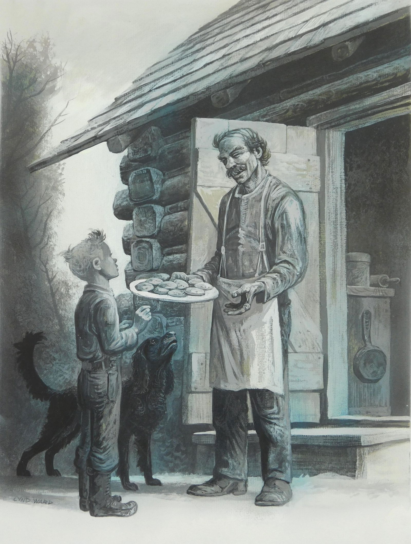 Lynd Ward gouache drawing (1 of 4)