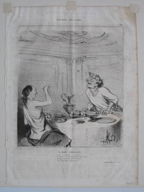 Honore Daumier 10 lithographs: Honore Daumier (French 1808-1879)- ''Socrates Chez Aspasie''; ''La Fil D'Ariane''; ''L'Abandon D'Ariane''; ''Presentation D'Ulysse A Nausica''; ''Les Amazones''; ''Telemaque et Mento''; ''Oedipe Chez