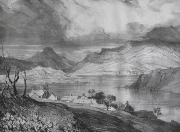 Eugene Isabey 3 lithographs: Eugene Isabey (French 1803-1866)- ''Ruines Du Chateau et Du Village de Saint-Nectaire'' (Curtis 37 ii/II); ''Lac D'Aidat'' (C. 38); ''Ruines De Chateau De Bouzels Pres Du Puy en Delay'' (C. 40 ii/II)-