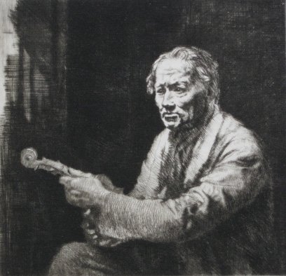R. Middleton Todd etching: R. Middleton Todd (British 1891-1966)- ''A Forgotten Melody''- etching, signed in pencil, very good condition. 4 5/8 x 4 3/4'' 117 x 121 mm