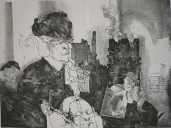 Jose Luis Cuevas lithograph: Jose Luis Cuevas (American / Mexican 1934-)- ''La Vida''- lithograph, 1968, signed and numbered 39/100 in pencil, very good condition. 22 3/8 x 30'' 568 x 762 mm