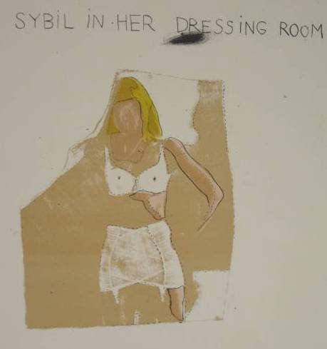 Jim Dine lithograph: Jim Dine (American 1935-)- ''Sybil in Her Dressing Room''- lithograph in colors, 1968, signed in pencil, numbered 172/200 in pen verso. 17 3/4 x 12 ¬'' 451 x 311 mm