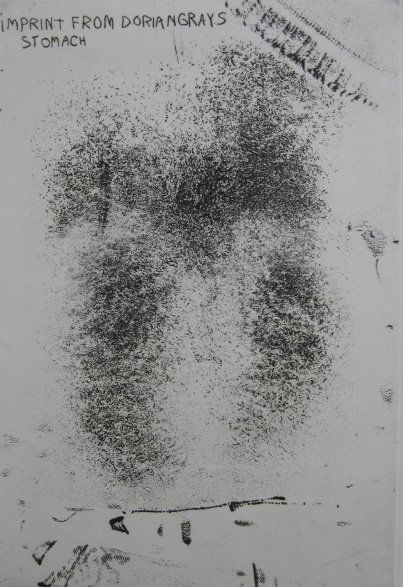 Jim Dine engraving: Jim Dine (American 1935-)- Imprint From Dorian Gray's Stomach (Dine 47J)- engraving, 1968, signed and numbered in pencil, very good condition. 17 9/16 x 12 «'' 450 x 320 mm