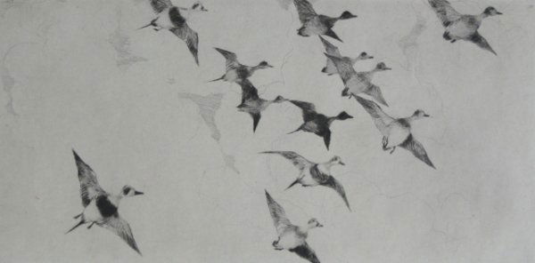 Frank Benson drypoint: Frank W. Benson (American 1862-1951)- ''Old Squaws #2'' (Paff 144)- drypoint, 1918, signed and numbered 102 in pencil, edition of 136, very good condition. 5 x 10'' 127 x 254 mm