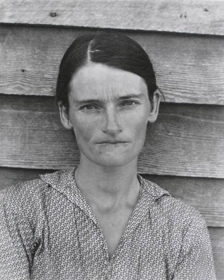 Walker Evans photograph: Walker Evans (American 1903-1975)- ''Allie Mae Burroughs, Hale County, Alabama''- silver gelatin print, 1936, bears signature and date in pencil on the mount, later printing. 9 1/4 x 7 1/2'' 235 x 191