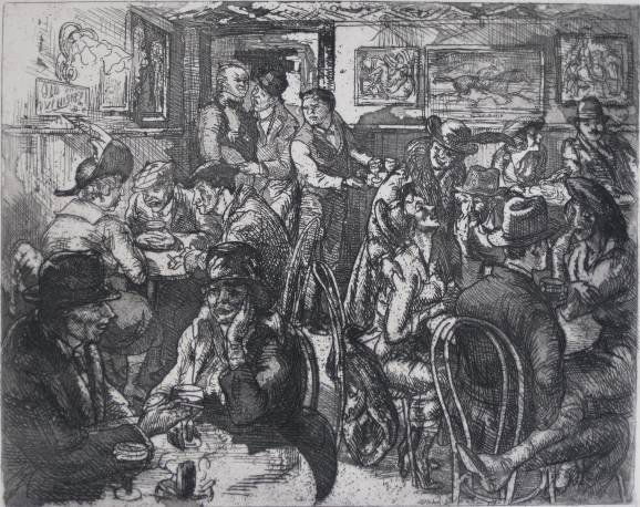 John Sloan etching: John Sloan (American 1871-1951)- ''The Hell Hole'' (Morse 186)- etching, 1917, signed, titled and annotated '100 proofs' in pencil (110 were printed), very good condition. 8 x 10'' 204 x 253 mm